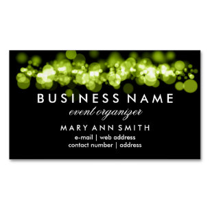 Elegant Professional Green Bokeh Lights Magnetic Business Card