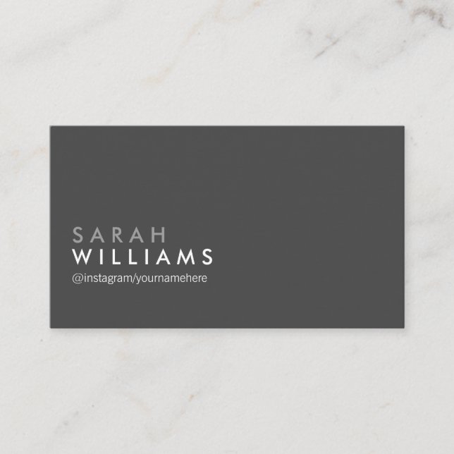 Elegant  Professional Grey Business Card (Front)