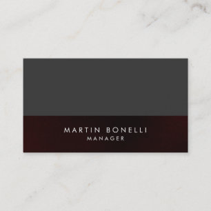 Elegant Professional Grey Red Plain Business Card