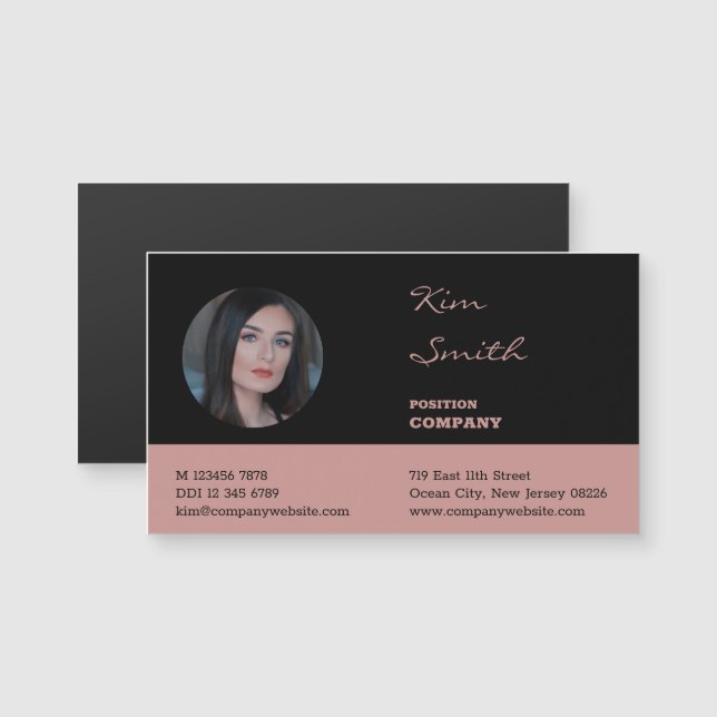 Elegant Professional Hair Stylist Biz Card Magnet (Front/Back)
