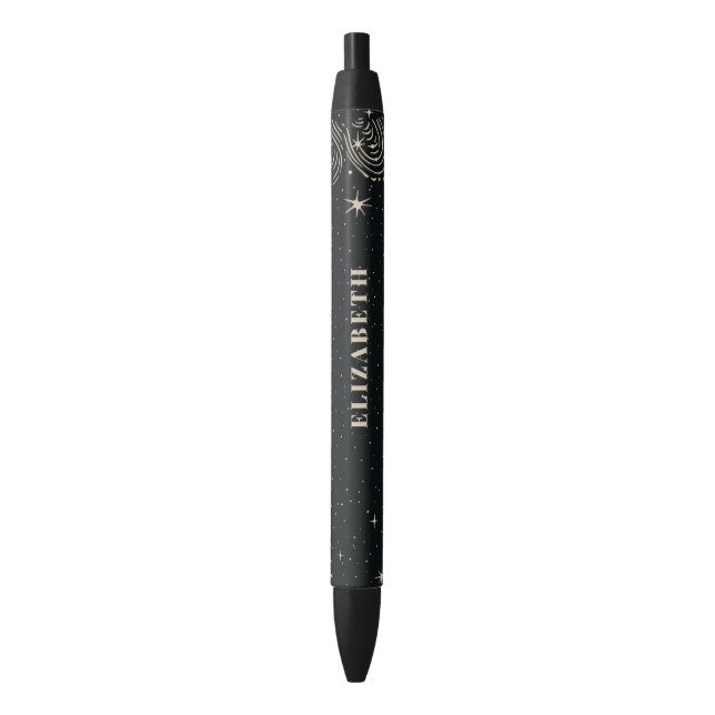 Elegant Professional Hair Stylist Office Black Ink Pen (Front Vertical)