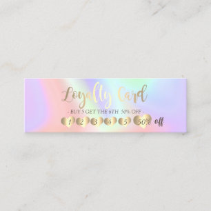 Elegant Professional Hearts Colourful Holographic  Loyalty Card