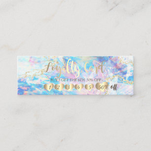 Elegant Professional Hearts Holographic OpaL Gold Loyalty Card
