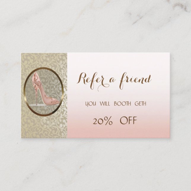 Elegant Professional,High Heel   Referral Card (Front)