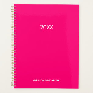Elegant professional hot pink custom name year planner