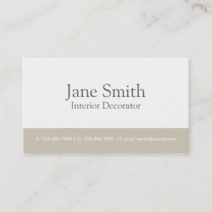 Elegant Professional Interior Design Decorator Business Card