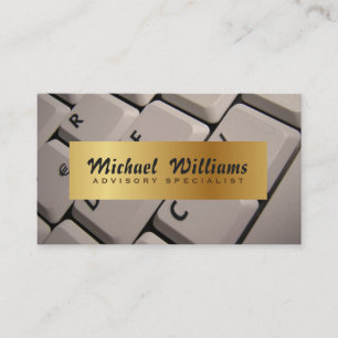 ELEGANT PROFESSIONAL KEYBOARD COMPUTER WRITER BUSINESS CARD