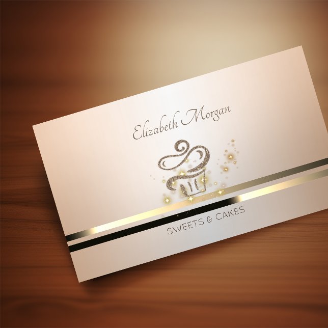Elegant  Professional Luminouse Cupcakes Business Card (Creator Uploaded)