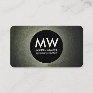 Elegant professional metal black circle sphere business card
