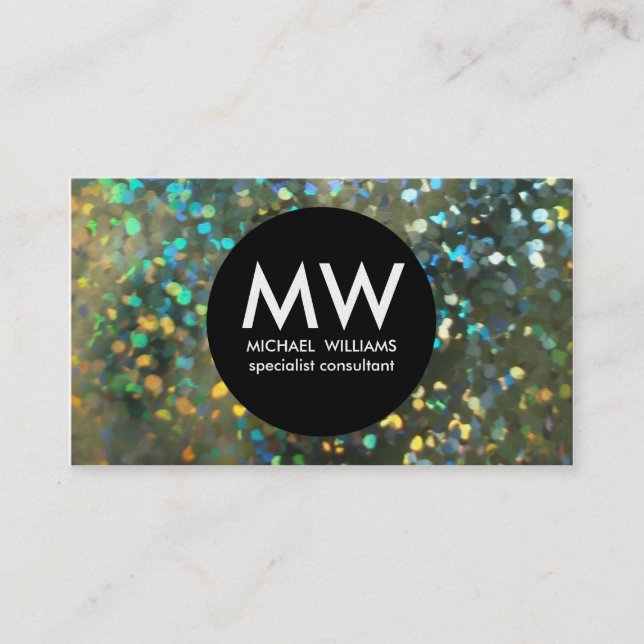 Elegant professional metal silver hologram business card (Front)