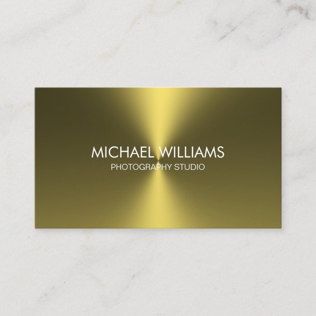 Elegant professional metal white shining black business card (Front)