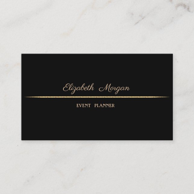 Elegant Professional  Minimalist Simple,Black Business Card (Front)