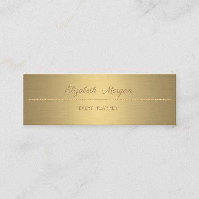 Elegant Professional  Minimalist Simple,Faux Gold Mini Business Card (Front)
