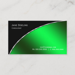Elegant Professional Modern Black  Bright Green Business Card