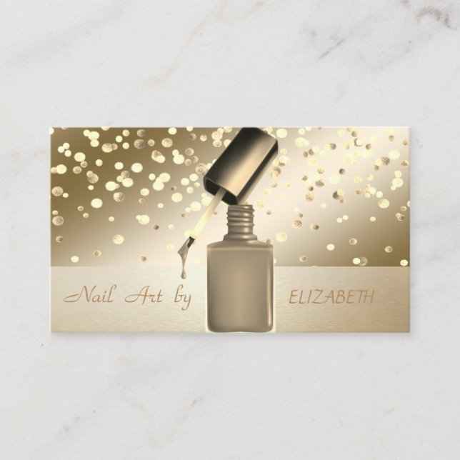 Elegant Professional, Modern,Confetti,Nail Salon Business Card (Front)