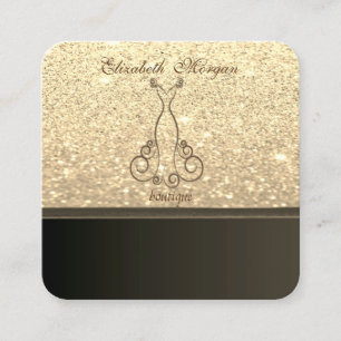 Elegant Professional Modern Glittery,Dress Square Business Card