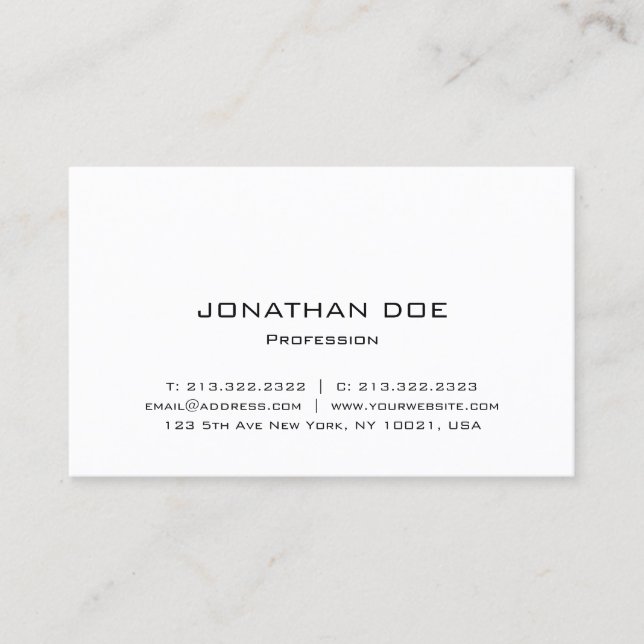 Elegant Professional Modern Minimalist Template Business Card (Front)