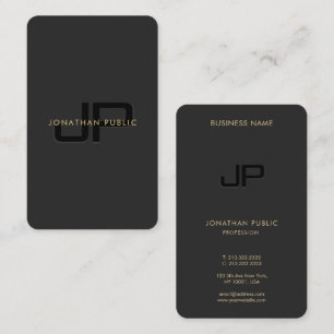 Elegant Professional Modern Monogram Initial Luxe Business Card
