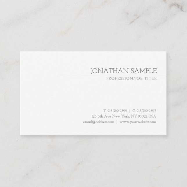 Elegant Professional Modern Simple Plain Trendy Business Card (Front)