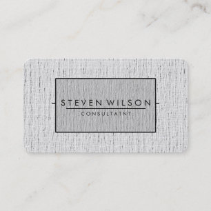 Elegant Professional Modern Subtle Plain Linen Business Card