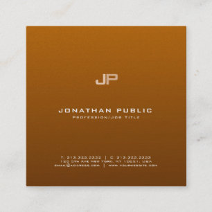 Elegant Professional Monogram Pearl Finish Luxury Square Business Card