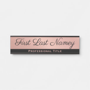 Elegant Professional Office Door Sign Rose Gold