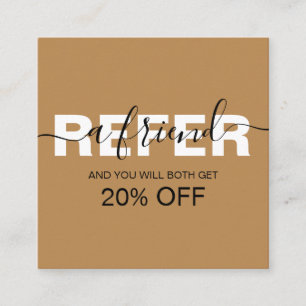 Elegant Professional Orange Terracotta Boho  Refer Referral Card