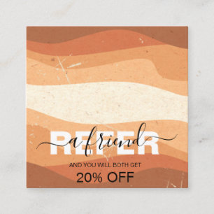 Elegant Professional Orange Terracotta Boho Refer Referral Card