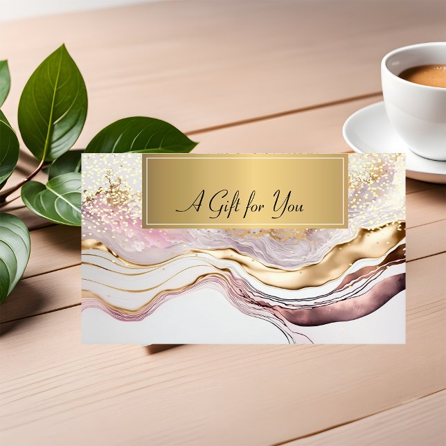 Elegant Professional Pink Marble Gold Confetti Discount Card (Creator Uploaded)