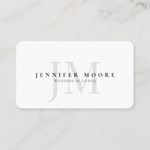 Elegant Professional Plain Black White Monogram Business Card