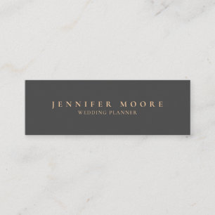 Elegant Professional Plain Grey and Gold Mini Business Card