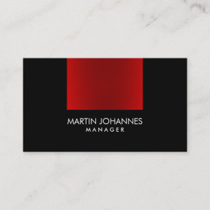 Elegant Professional Red Black Plain Business Card