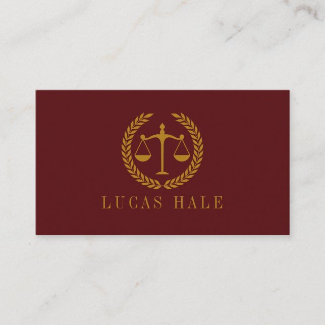 Elegant Professional Simple Minimalist Lawyer Business Card (Front)