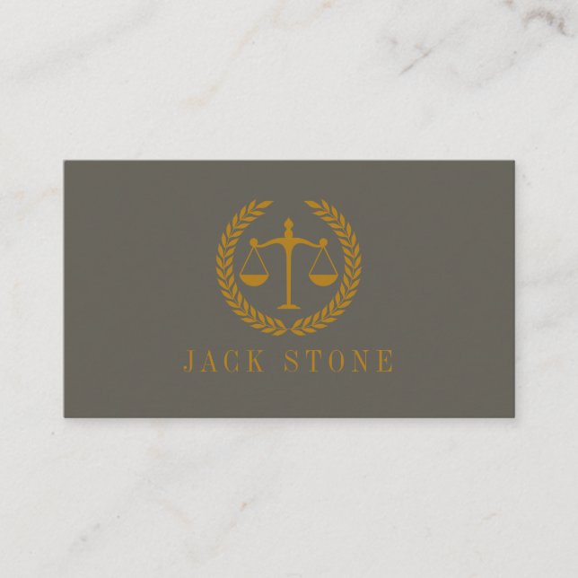 Elegant Professional Simple Minimalist Lawyer Business Card (Front)