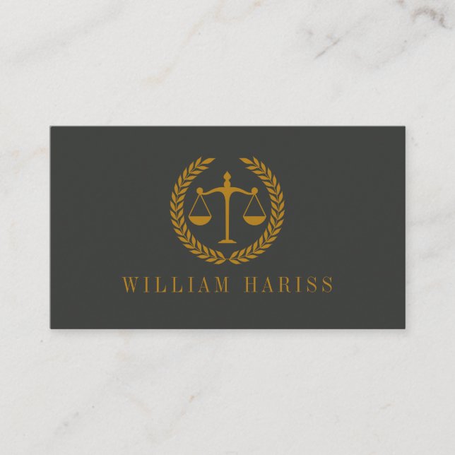 Elegant Professional Simple Minimalist Lawyer  Business Card (Front)