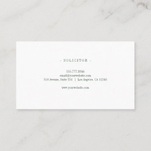 Elegant Professional Simple Minimalist Lawyer  Business Card