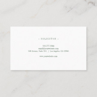 Elegant Professional Simple Minimalist Lawyer  Business Card