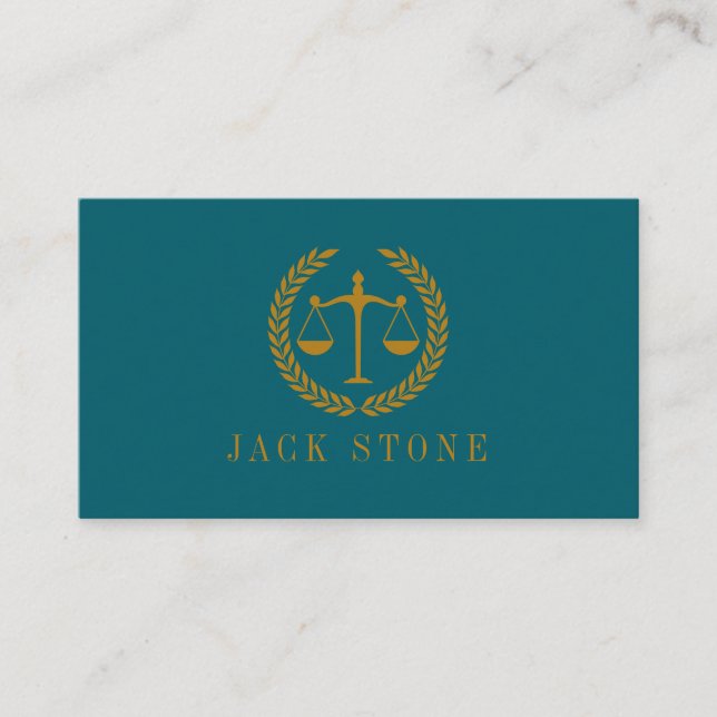 Elegant Professional Simple Minimalist Lawyer Business Card (Front)