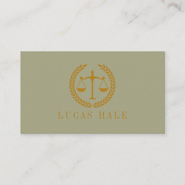 Elegant Professional Simple Minimalist Lawyer  Business Card (Front)