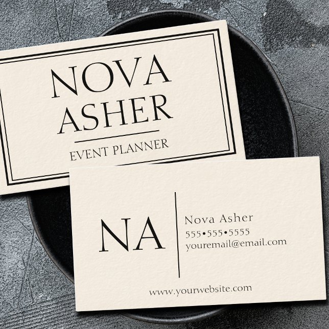 Elegant Professional Simple Minimalist Monogram  Business Card (Creator Uploaded)