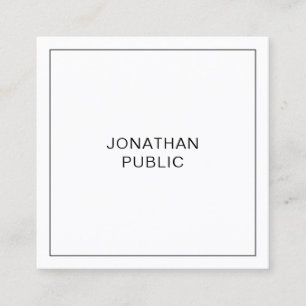 Elegant Professional Simple Modern Template Square Business Card