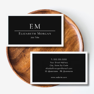 Elegant Professional Simple Monogram Minimalist Business Card
