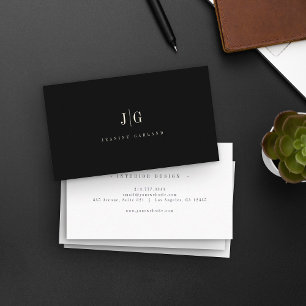 Elegant Professional Simple Monogram Minimalist Business Card