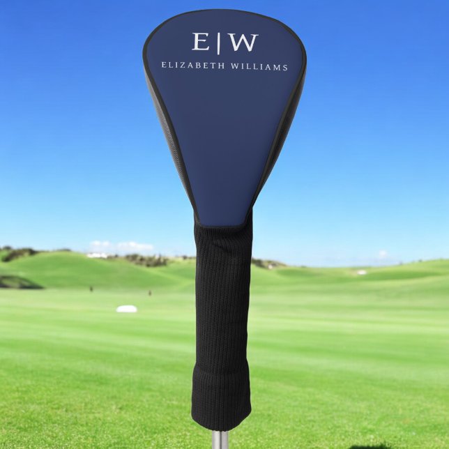 Elegant Professional Simple Monogram Minimalist Golf Head Cover (Creator Uploaded)