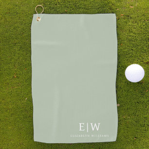 Elegant Professional Simple Monogram Minimalist Golf Towel