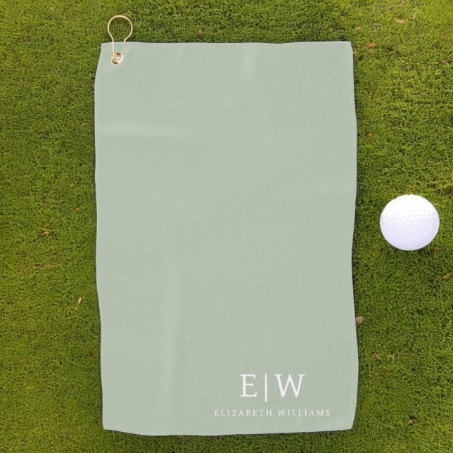 Elegant Professional Simple Monogram Minimalist Golf Towel (Creator Uploaded)