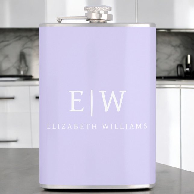 Elegant Professional Simple Monogram Minimalist Hip Flask (Creator Uploaded)