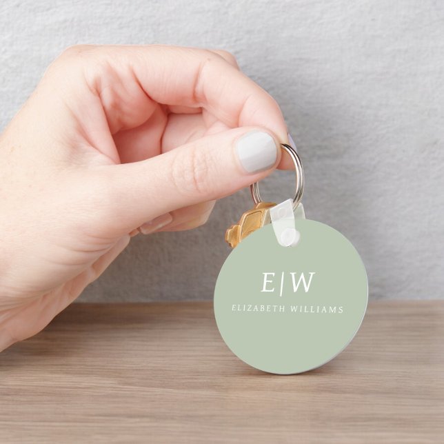 Elegant Professional Simple Monogram Minimalist Key Ring (Creator Uploaded)