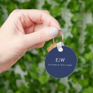 Elegant Professional Simple Monogram Minimalist Key Ring