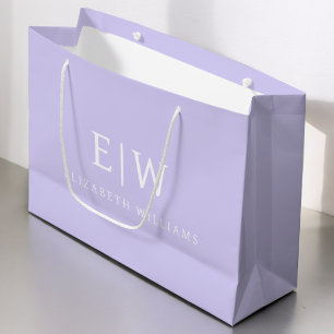 Elegant Professional Simple Monogram Minimalist Large Gift Bag